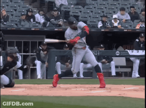 Baseball Player Swinging Bat GIF