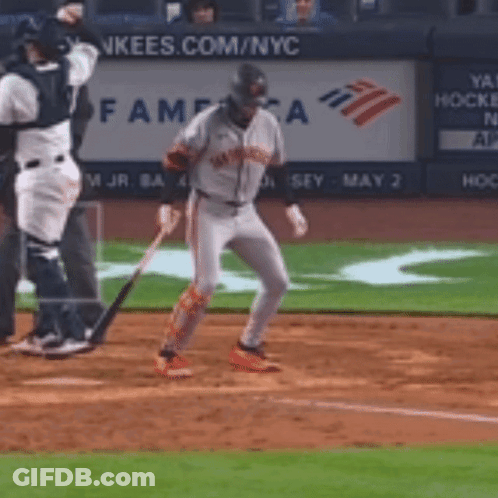 Baseball Player Swinging Bat GIF