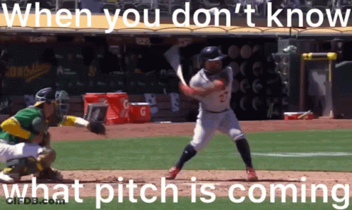 Baseball Player Swinging Bat At Pitch GIF