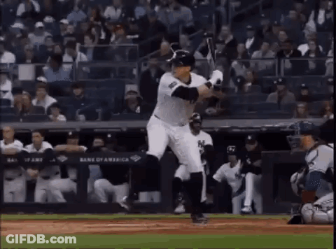 Baseball Player Swinging Bat GIF