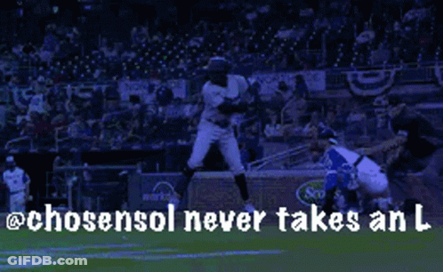 Baseball Player Swinging Bat Chosensol Never Takes L GIF