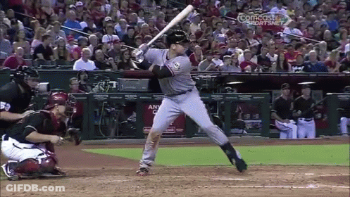 Baseball Player Swinging Bat GIF