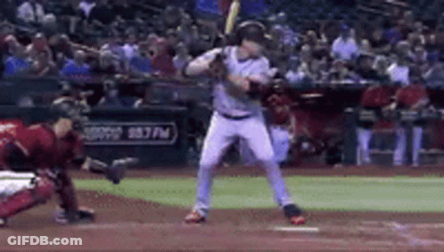 Baseball Player Swinging Bat GIF