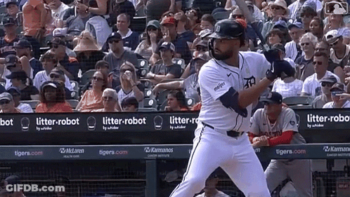 Baseball Player Swinging Bat GIF