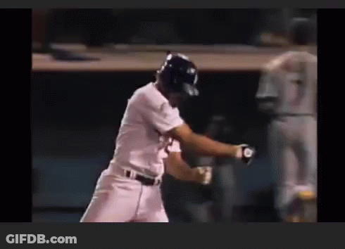 Baseball Player Swinging Bat Number 10 GIF