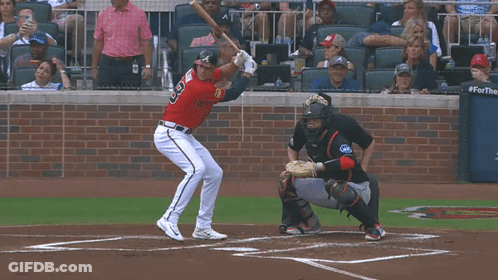 Baseball Player Swinging Bat Number 29 GIF