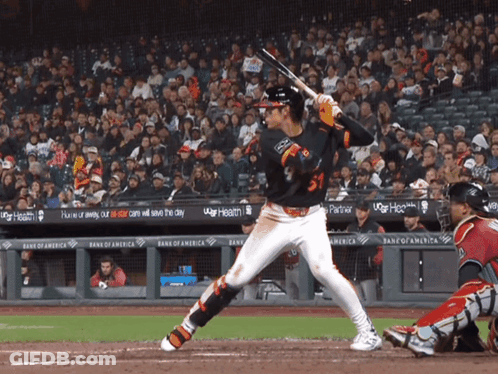 Baseball Player Swinging Bat Number 51 GIF