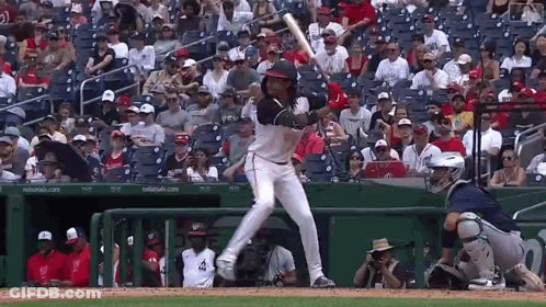 Baseball Player Swinging Bat GIF