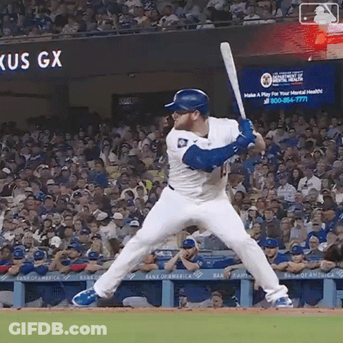 Baseball Player Swinging Bat GIF