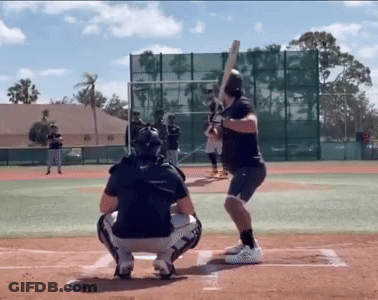 Baseball Player Swinging Bat GIF