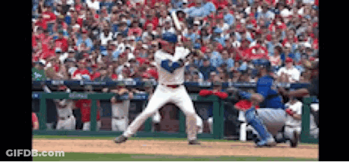 Baseball Player Swinging Bat GIF