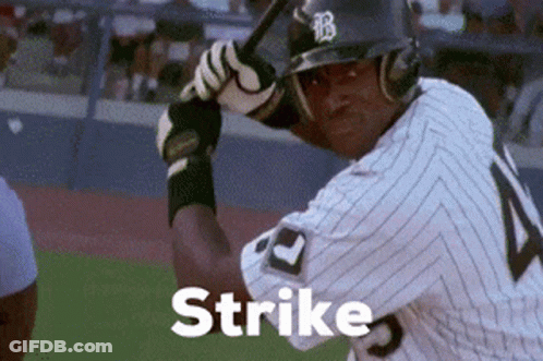 Baseball Player Swinging Bat Strike GIF