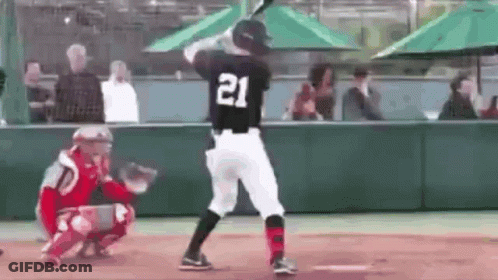 Baseball Player Swinging Bat GIF