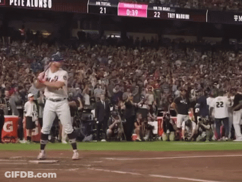 Baseball Player Swinging Bat GIF