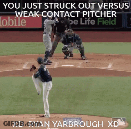 Baseball Player Swinging Bat With America's Leanest Bacon Banner GIF