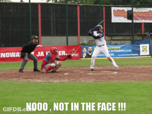 Baseball Player Swinging Not In The Face GIF