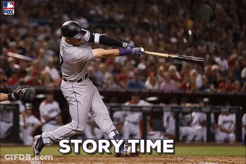 Baseball Player Swinging Saying Story Time GIF