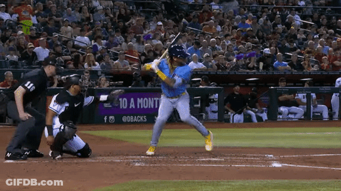 Baseball Player Swings At Pitch With 10 A Month Sign GIF