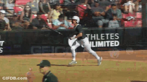 Baseball Player Swings Bat Before Athletes Unlimited Ad GIF