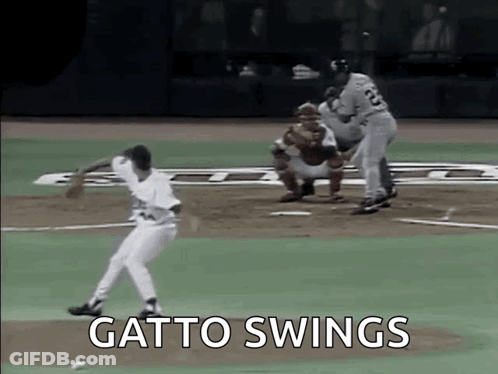 Baseball Player Throwing Ball Gato Swings GIF
