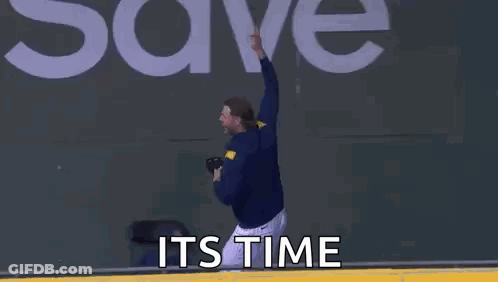Baseball Player Throwing Ball Saying It's Time GIF