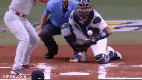 Baseball Player Trying To Catch Ball GIF