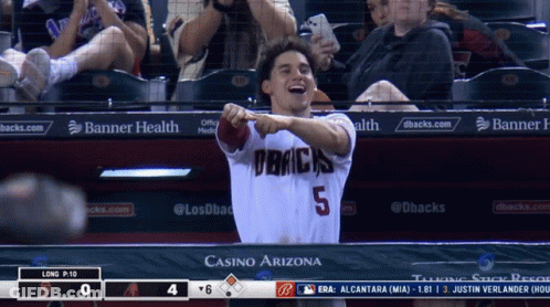 Baseball Player Wearing Arizona Jersey GIF