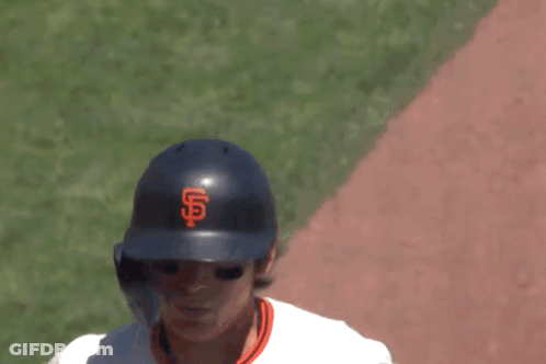 Baseball Player Wearing Black Helmet With S GIF