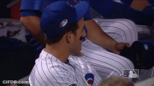 Baseball Player Wearing Blue Hat GIF