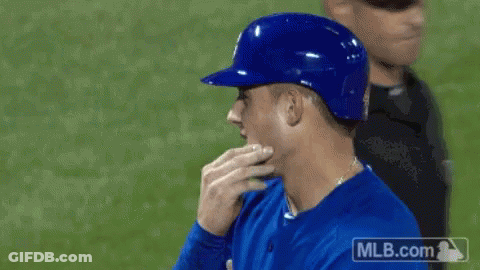Baseball Player Wearing Blue Helmet GIF