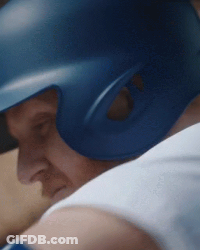 Baseball Player Wearing Blue Helmet GIF