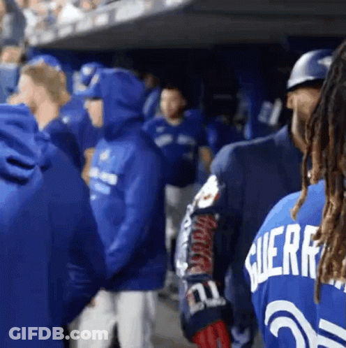 Baseball Player Wearing Blue Jersey Guerra GIF