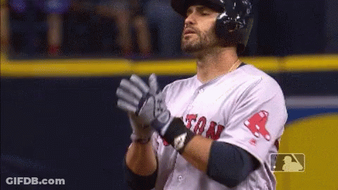 Baseball Player Wearing Boston Jersey GIF