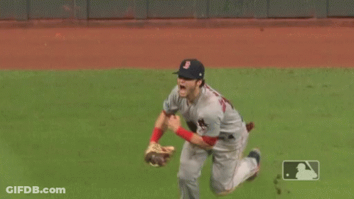 Baseball Player Wearing Boston Jersey GIF