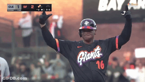 Baseball Player Wearing Giants Jersey GIF