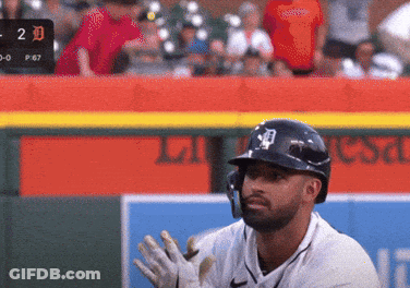 Baseball Player Wearing Helmet Number 20 GIF