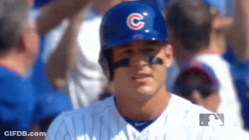 Baseball Player Wearing Helmet With C GIF