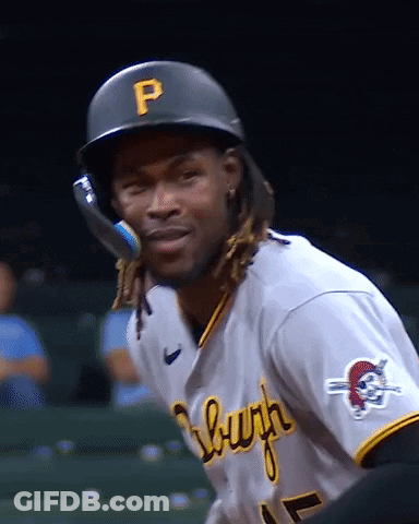 Baseball Player Wearing Helmet With P GIF