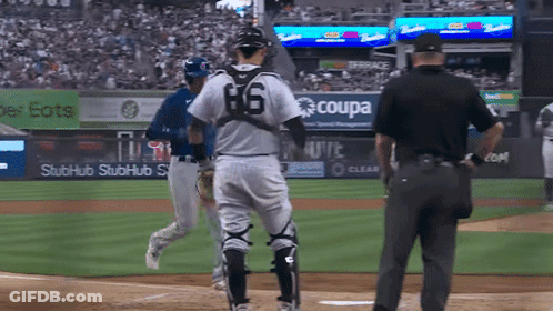 Baseball Player Wearing Jersey Number 86 GIF