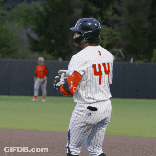 Baseball Player Wearing Jersey With Number 44 GIF