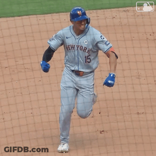 Baseball Player Wearing Mets Jersey GIF