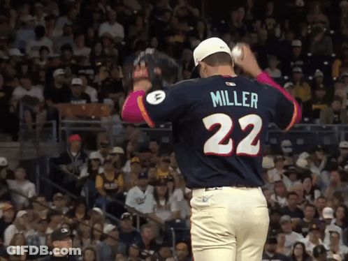 Baseball Player Wearing Miller 22 Jersey GIF