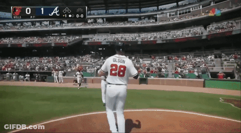 Baseball Player Wearing Number 28 GIF