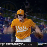 Baseball Player Wearing Orange Vols Shirt GIF