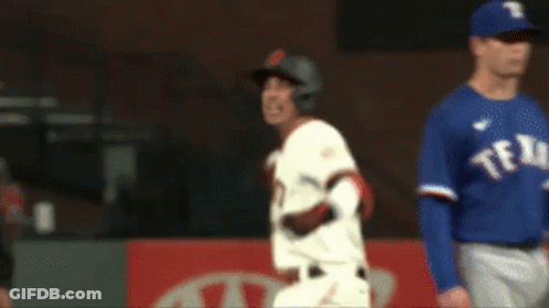 Baseball Player Wearing Texas Jersey GIF