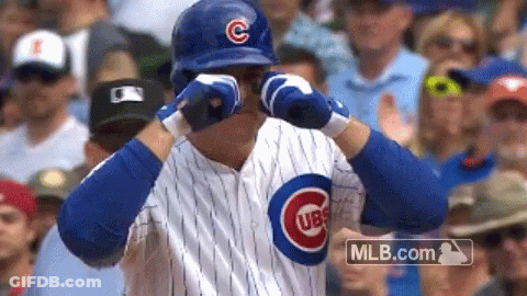 Baseball Player Wiping Eyes In Cubs Uniform GIF