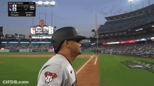 Baseball Player With Best-Of-5 Series Scoreboard GIF