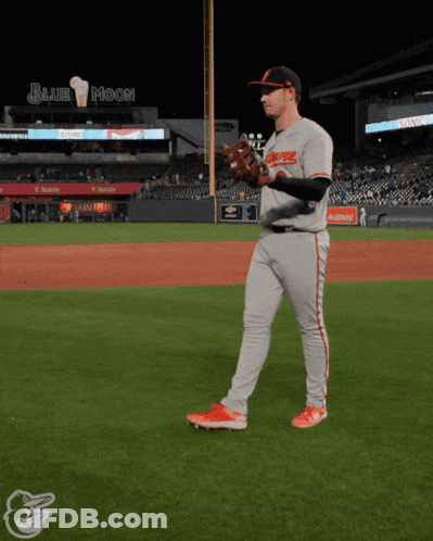 Baseball Player With Blue Moon Sign GIF