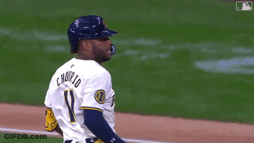 Baseball Player With Chourio On Shirt GIF