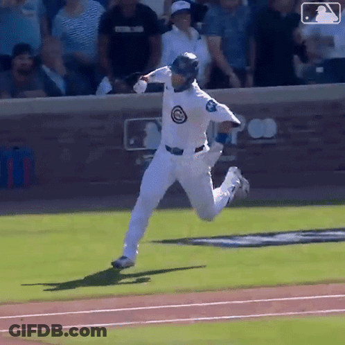 Baseball Player With Cubs Logo GIF
